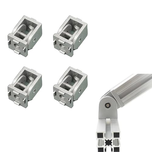 Eruceky 4 Piezas conectores angulares articulados, Aluminio de Aleación de Zinc Ajustable, bisagra de aleación de aluminio, para Perfil de Eu-Estándar 2020, Rango de Rotación de 180 °