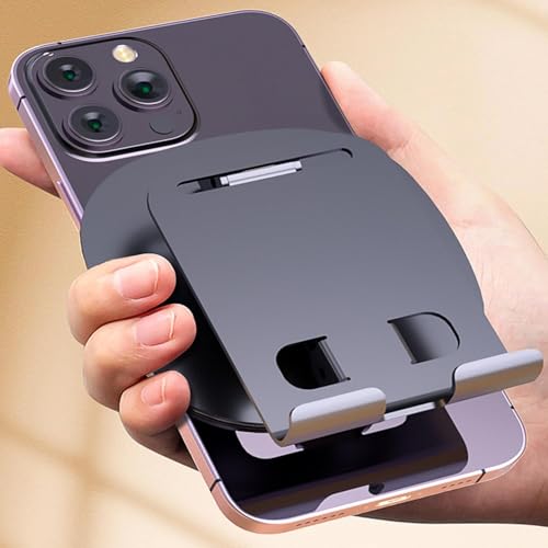 Image of WALLVIEW TECH Mobile Phone Stand 360 Rotation Height and Angle Adjustable Cell Phone Stand for Desk Office Foldable Desktop Phone Holder for Smartphone 4-10'' Tablet Holder (Gray)