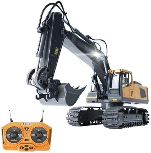GORMERY 2.4Ghz 1/20 Scale 11WD Remote Control RC Excavator Toy Construction RC Car Truck Toys for Adults Kids with Metal S...