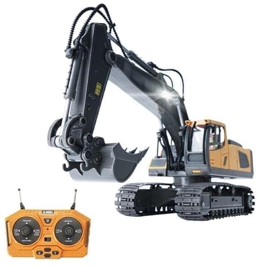 GORMERY 2.4Ghz 1/20 Scale 11WD Remote Control RC Excavator Toy Construction RC Car Truck Toys for Adults Kids with Metal S...