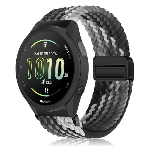 MokaZii 20mm �o���h Garmin Approach J1/Forerunner 570 42mm/165/165 Music/Vivoactive 6/5/Approach S44/S50 ���C�t���i�C������ �ґg�����x���g �҂ݍ��� ������