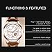 ZUNPAI Fashion Flower Dial Watch for Women Four-Leaf Clover Crocodile-Patterned Leather Strap, Ladies Wristwatch Analog Quartz with Diamond Roman Number Mark Waterproof Luminous (Brown)