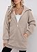 StunShow Women's Zip Up Hoodies Oversized Fleece Long Sleeve Sweatshirts Casual Fall Jacket Coat with Pocket Apricot L