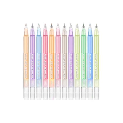 Pennarelli Per Smalto Unghie - Set 12 Colori Penne In Pittura Acrilica All'Acqua Per Ragazze Donne, Penna Manicure Per Casa Salone Feste Progetti Pratici, Kit Disegno Punta Fine