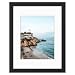 Frametory, 11x14 Black Picture Frames - Made to Display Pictures 8x10 with Mat or 11x14 Without Mat - Wide Molding - Pre-Installed Wall Mounting Hardware