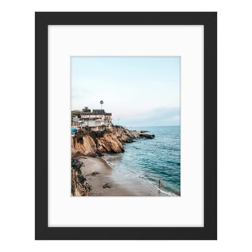 Frametory, 11x14 Picture Frame - Made to Display Pictures 8x10 with Mat or 11x14 Without Mat - Wide Molding - Pre-Installed Wall Mounting Hardware (Black, 1 Pack)
