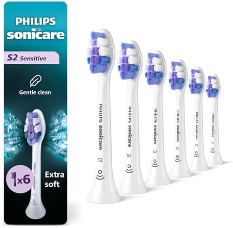フィリップス Sonicare Sensitive (S2) 交換用ブラシヘッド ホワイト HX6056/77 6個パック