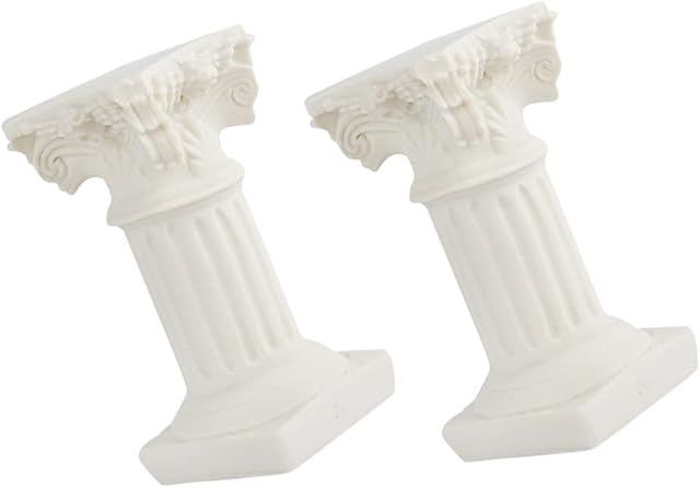White Roman Pillars Greek Columns: Mini Resin Columns Statue for Home Decor Wedding Tabletop Centerpiece Nordic Garden Miniature Pillar 2pcs