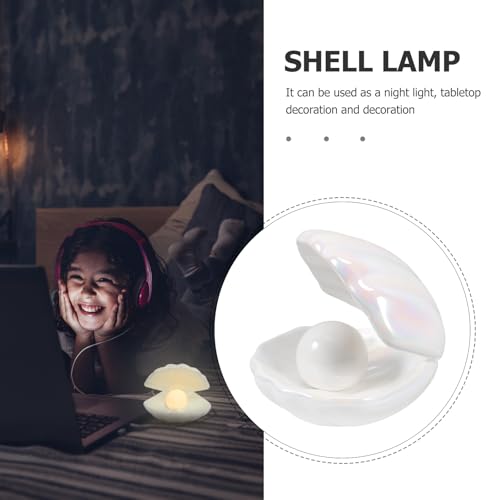 Luz de de concha luz noturna LED em concha luz noturna lâmpada de cerâmica luz de mesa para quarto d