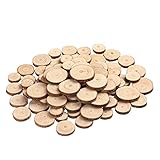 YPZAKA 100 Stück Holzscheiben, unlackierte Holzkreise, DIY, Handwerk, rustikale Hochzeit, Weihnachten, Ornamente, 1,5–3 cm