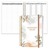 Inventory & Sales Log Book for Small Business – Inventory Ledger Book, Inventory Notebook, Order Tracker for Purchases, Sales & Reorders, 5.8' x 8.5', Rose Leaf