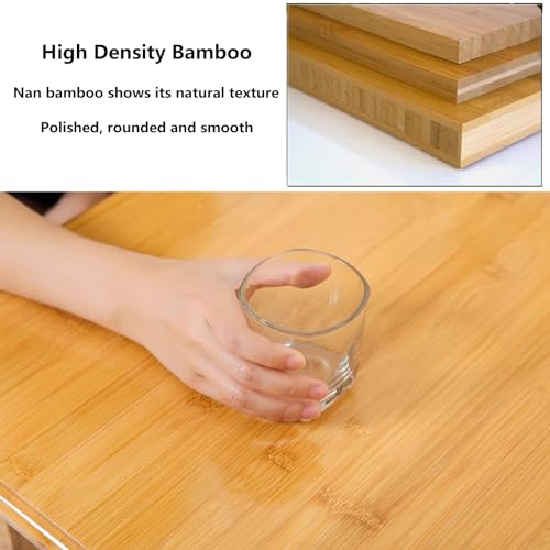 Mesa de comedor japonesa de bambú plegable baja para suelo 5