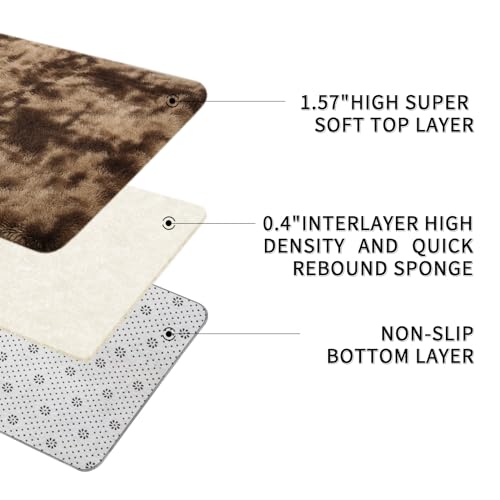 Sour Lemon Rugs Living Room 160x230cm, Coffee Area Rugs for Bedroom, Washable Anti Slip Extra Large Shaggy Soft Rug Fluffy Modern Floor Carpets Mat Beside Carpet for Kids Living Room