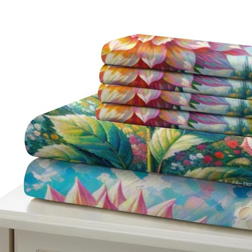 Parure de lit luxe microfresque Dahlie housse couette 260x220cm
