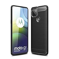 TJS Motorola Moto G Power 2023 Phone Case, Tempered Glass Screen Protector, Dual Layer Shockproof Cover, Black