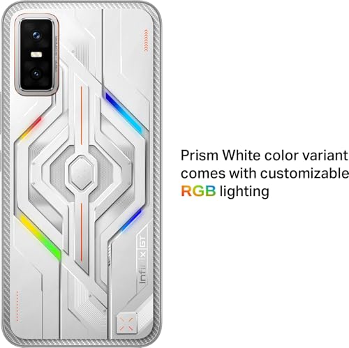 Image of Infinix GT 30 Pro 5G+ (Prism White, 8GB RAM, 256GB Storage) | MediaTek Dimensity 8350 Ultimate Processor | 108MP + 8MP AI Dual Rear Camera | 13MP Front Camera |6.78-inch 1.5K AMOLED Display|