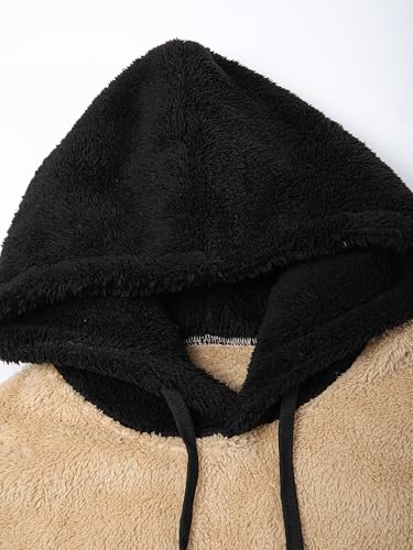 Mens Color Block Hoodie Sweatshirt With Drawstring Loose Long Sleeves And Hand Pockets Autumn And Winter Mens Hoodies4