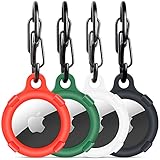 AirTag Silicone Protective Case, Apple Tracker Device Key Finder (Location Tracker), Pet Dog Cat Dustproof Waterproof Key Ring Tracker Finder with an Anti-Lost Keychain