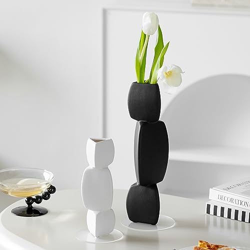 Hubuish Lotus Root Ceramic Vase For Room Decor Aesthetic - Flower Vase For Decor, Minimalism Modern Vase Home Decor, Fit For Living Room Bedroom Nightstand Table Office Decor thumb #4