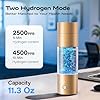 Hydrogen Water Bottle Generator,4500PPB SPE/PEM Technology -Smart Electrolysis Water Ionizer -320ML Portable Rich Hydrogen Water Machine for Health Gifts, 24-Hour Hydrogen Retention (Gold) #2
