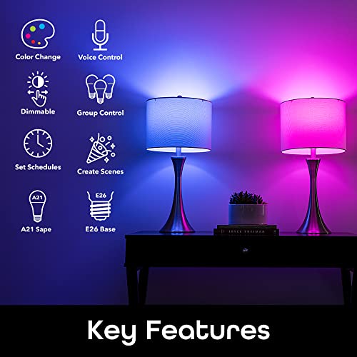 Geeni Prisma 1050 Wi-Fi Led Light Bulb, Multicolor (2700K) – Dimmable Led Bulbs, A21, 75-Watt Equivalent – No Hub Required – Works With Amazon Alexa, Google Assistant #TOP1