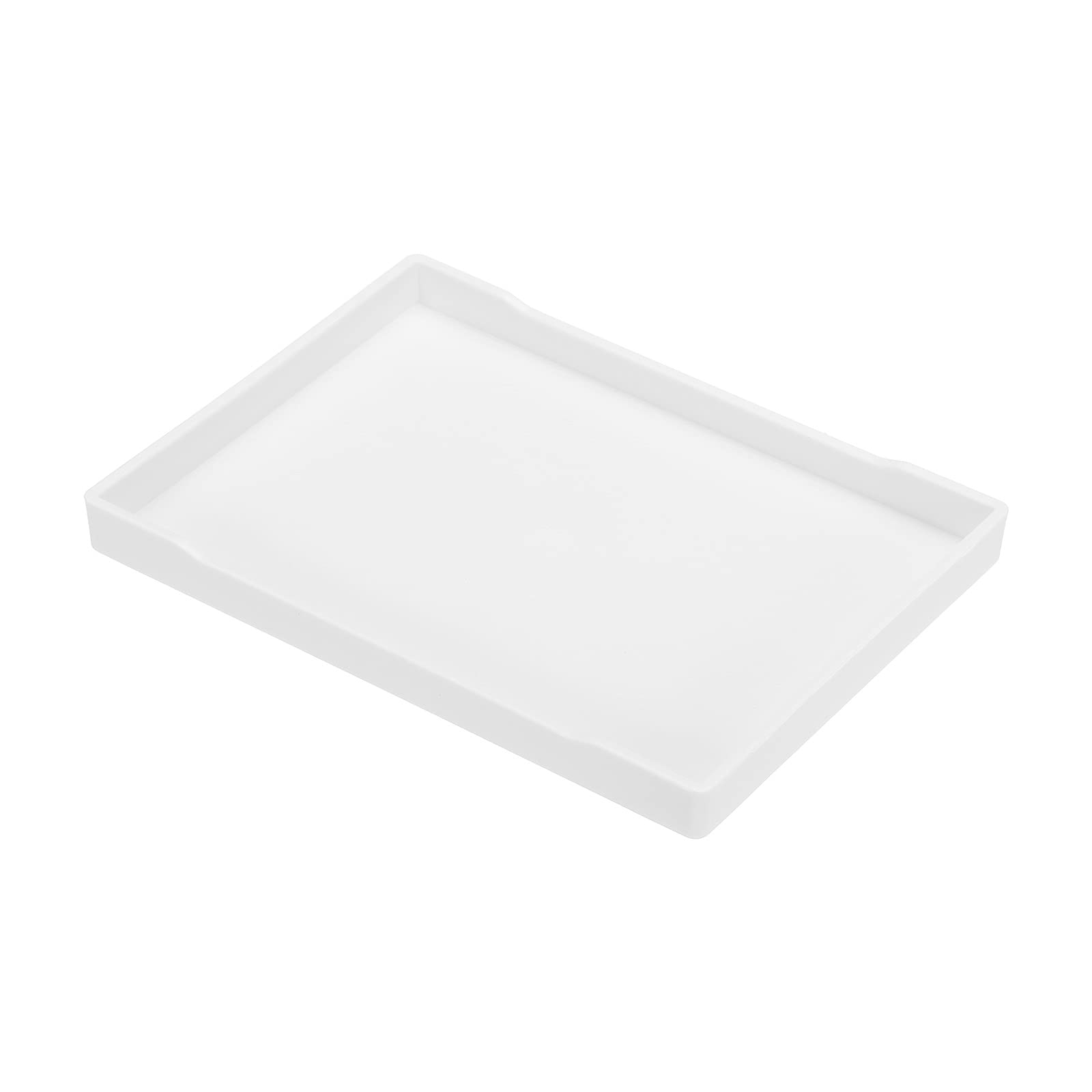 PATIKIL 8x4" Fast Food Tray, Plastic Reusable Recyclable Multi-Purpose Rectangle Serving Tray for Restaurant Home Kitchen, White