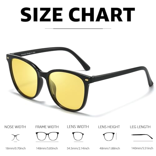 Image of Myiaur Polarized Night Vision Glasses for Women, Anti-Glare Yellow Lens