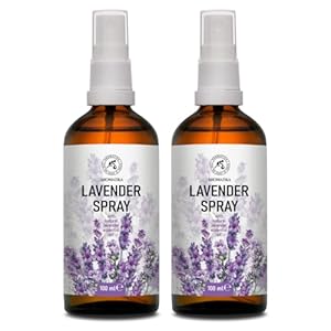 Lavender Sprays 2×100 ml – 100% Pure Lavender Essential Oil – Room Spray Mist for Aromatherapy – Great for SPA Yoga – Pillow Spray for Relaxation – Good Sleep