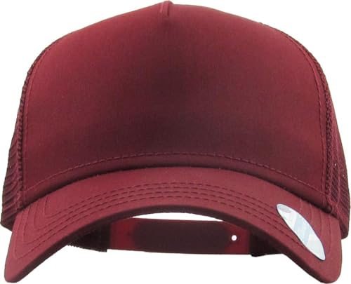 Image of KBETHOS Classic 5 Panel Cotton Twill Mesh Trucker Cap with Adjustable Snapback