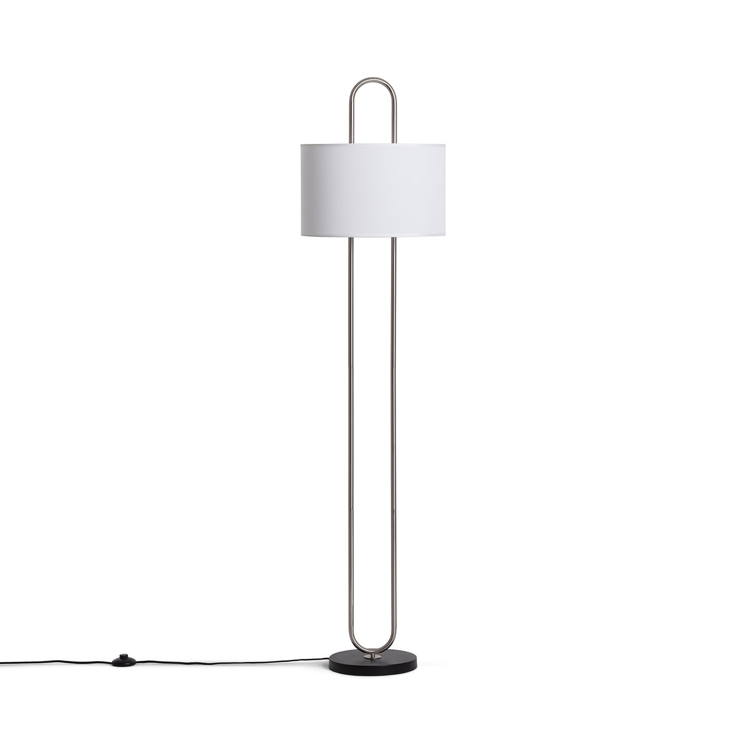 LEDKIA LIGHTING - Lámpara de Pie Duque | Metal y Tela | Elegante y Versátil | Ideal para Sala, Dormitorio u Oficina | Apta para Bombilla E27, Blanco, Metal