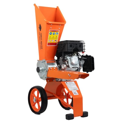 Forest Master FM6DDES-ADJ 6hp Petrol Wood Chipper with Spare Blades & Oil – Electric Start, Direct Drive, Rotatable Hopper – Chips up to 50mm (2) – Anti-Blocking System