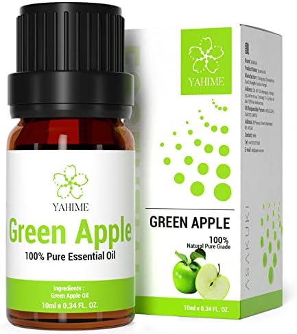 ASAKUKI Green Apple Essential Oils for Diffusers, Candle&Soap Making-100% Natural Aromatherapy Oil with Fruit Scent-10ml YAHIME Infinite