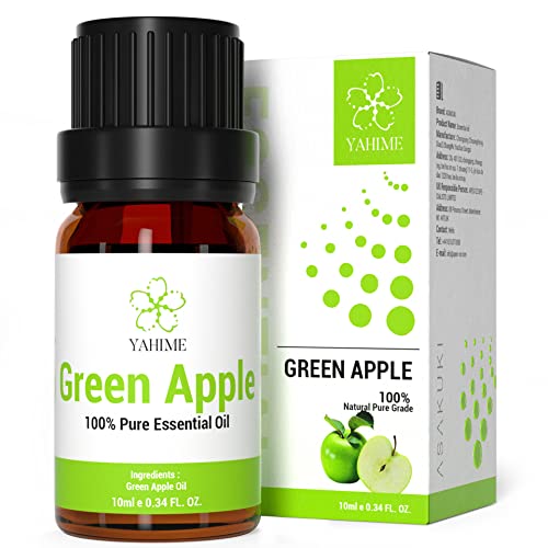 Asakuki Green Apple Essential Oils For Diffusers, Candle&Soap Making-100% Natural Aromatherapy Oil With Fruit Scent-10Ml Yahime Infinite #TOP20