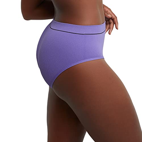 Image of Hanes Women's Originals Hi-leg Bikini Underwear, Seamless Rib Bikini, Assorted Colors, 6-pack
