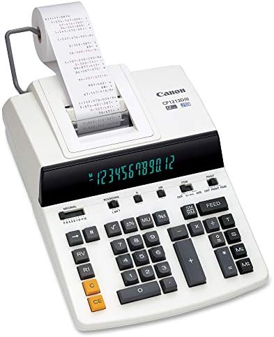 Canon Office Products CP1213DIII Desktop Printing Calculator, White, 6" x 11" x 17"