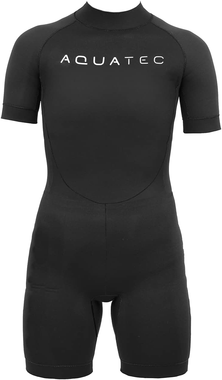 AQUATEC Neoprene Kids Shorty Wetsuit - Boys/Girls/Childrens Wetsuit | Premium Neoprene Wetsuit for Kids | Water Sports & Swimming Suit | 6X Size Options