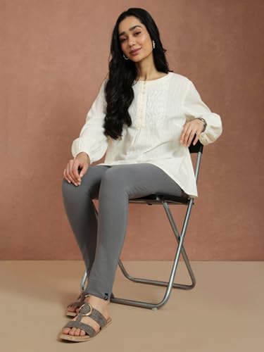 Image of TWIN BIRDS Women Cotton Blend Kurti Pants | Sleek Ethnic Daily Trousers