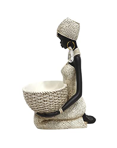 Lescafita African Statues And Sculptures For Home Decor, Tribal Art Figurines For Living Room Decorations, Gold Vintage Aesthetic Ornament For Bookshelf And Tables, Housewarming Gifts For Women #TOP4