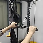 Vishusju Pulldown Straight Bar Rotating Steel with Rubber Grips LAT Pull Down Handle for Pulley Cable Machine Triceps Training Rowing Machine Attachment for Home Gym Strength Exercise - Image 4