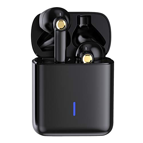 Luvfun Bluetooth Kopfhörer, Kabellose Kopfhörer Bluetooth TWS Stereo Ohrhörer mit Mikrofon (Schwarz)