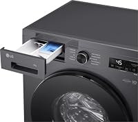 LG F4WB309YB Waschmaschine (9 kg, Energieklasse A, 1.400 U/Min.) mit 6 Motion Trommelbewegung, reversive Trommel, ThinQ, unterbaufähig, Schwarz – Ansicht 9