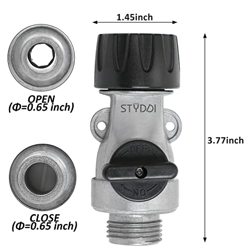 Styddi Full Flow Garden Hose Shut Off Valve, Metal High Flow Water Hose Shut Off Connector With Cap Type Valve, Single Full-Flow Hose Shutoff Valve, 3/4" Ght, 2 Pcs #TOP1