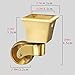 BIVOO Set of 4 Solid Brass Castors Casters with 32mm Wheels,Moving Caster Wheels for Furniture,360° Swivel Wheels,Polished Brass,Antique Vintage,Square Cup Style Fitting,with Screws,Gold