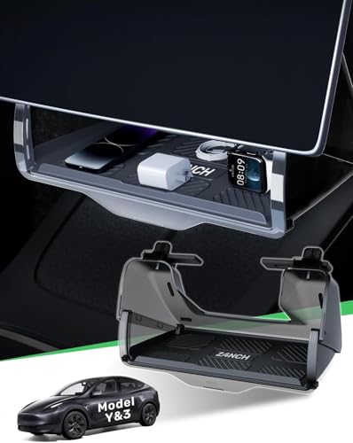 Zanch (Upgraded) Tesla Model Y Juniper Under Screen Storage Box [Hidden Design, Factory-Fit], Adds Extra Storage & Keeps Items Hidden for Privacy, Model Y (2020–2025) / Juniper (2025–2026) Accessories