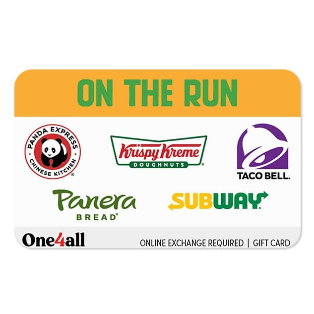 Tarjetas de elección multimarca en la carrera tarjeta de regalo electrónica | On the Run, Digital Delivery