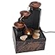 Fockety Zimmerbrunnen-Wasserfall-Tischplatte, Mini-Wasserbrunnen mit LED-Licht, Reichtum Anziehend, Kleiner Entspannungswasserfall, USB-betriebener Tischbrunnen für Schreibtisch, Büro,