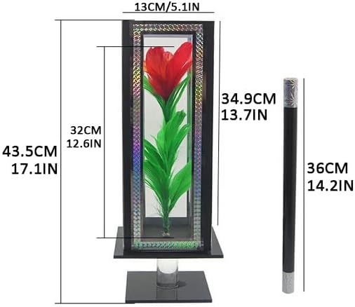 SUMAG Crystal Botania Clarity Box to Flower Magic Tricks for Professional Magician Stage Appearing Flower Bush Illusion Mentalism Fun