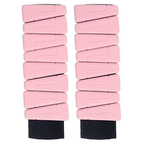 Pulsera ajustable de resina con peso, conjunto de pesos para muñeca y tobillo para deportes de fitness, silicona que absorbe el sudor con cierre de gancho y bucle para hombres y mu (Rosada)