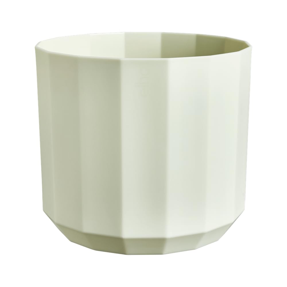 Elho Facet Round 26cm - Vaso per Interno - 100% Plastica Riciclata - Ø 25.9 x H 23.3 cm - Verde/Tea Green