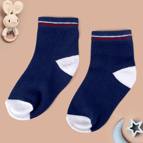Image of Kid's Socks for Boys and Girls - Made with Soft & Breathable Cotton with Antibacterial Wash, Pack Of 5, Suitable for all day long use